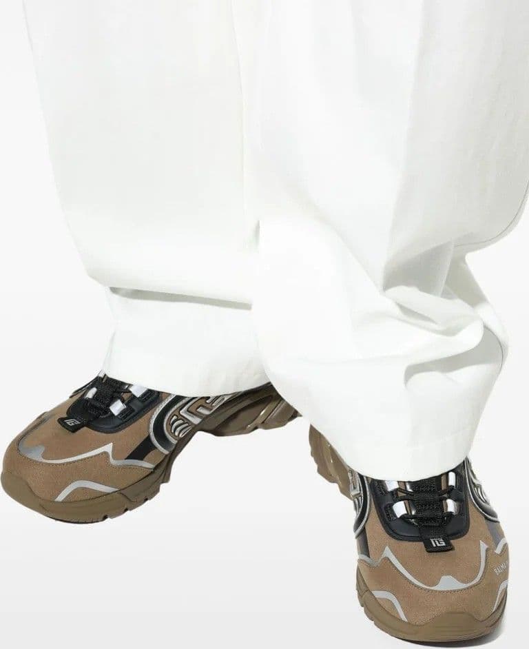 BALMAIN Balmain Cosmic Dust Sneakers Uomo Kaki in Pelle e Materiali Tecnici - 3