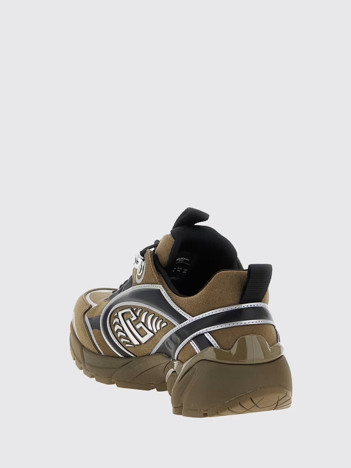 BALMAIN Balmain Cosmic Dust Sneakers Uomo Kaki in Pelle e Materiali Tecnici - 4