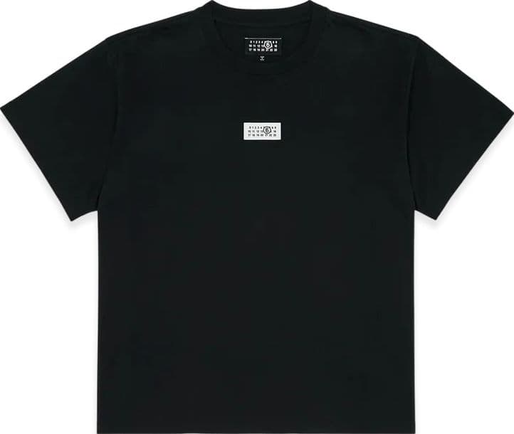 MM6 Maison Margiela  T-shirt Nera in Cotone con Logo Numerico - 3