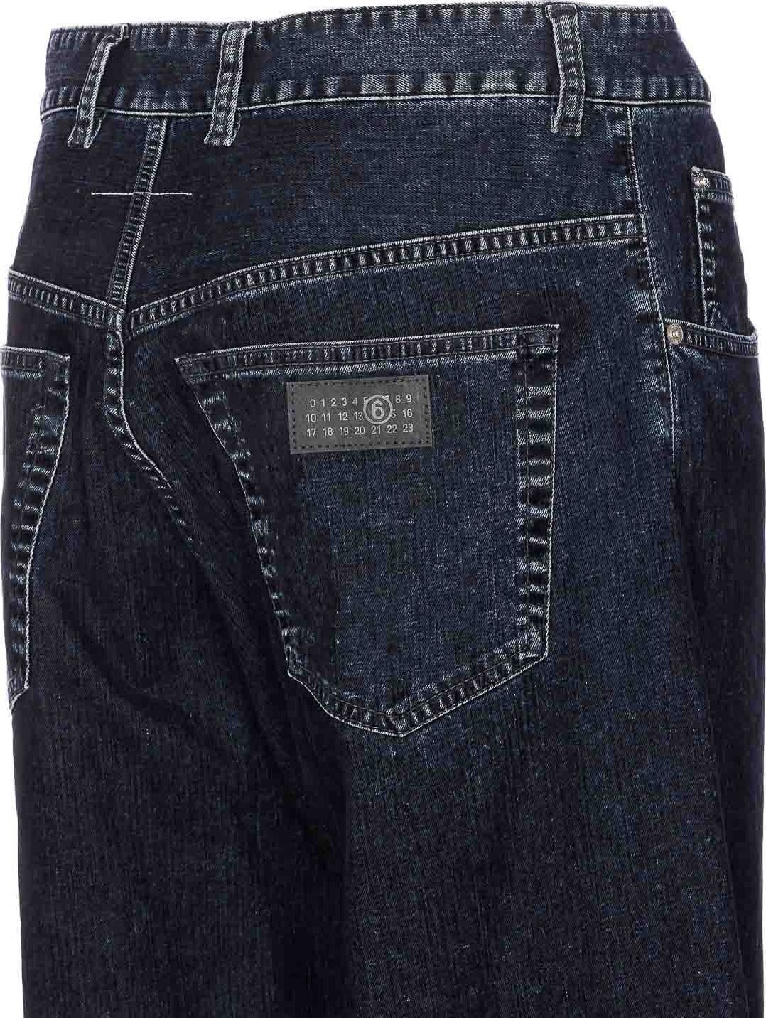 MM6 Maison Margiela  Jeans Uomo Nero a Gamba Ampia - 3