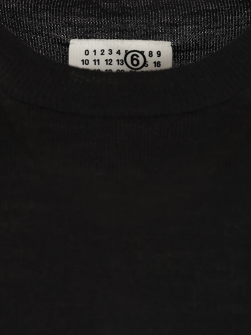 MM6 Maison Margiela  Maglione Girocollo Uomo Nero in Lana Vergine - 6
