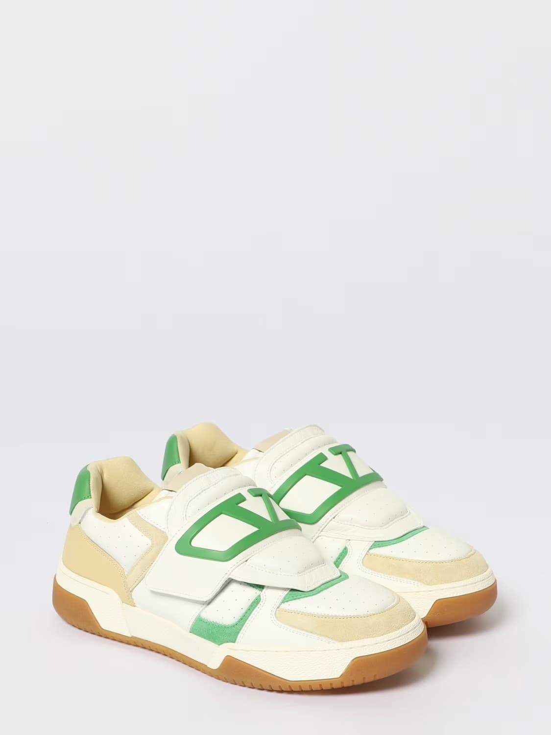 Valentino Garavani  Joie de Jouer Sneakers Uomo Bianche Beige e Verdi in Pelle - 2