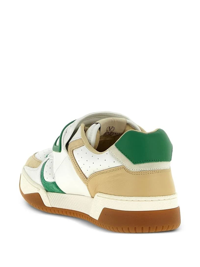 Valentino Garavani  Joie de Jouer Sneakers Uomo Bianche Beige e Verdi in Pelle - 3