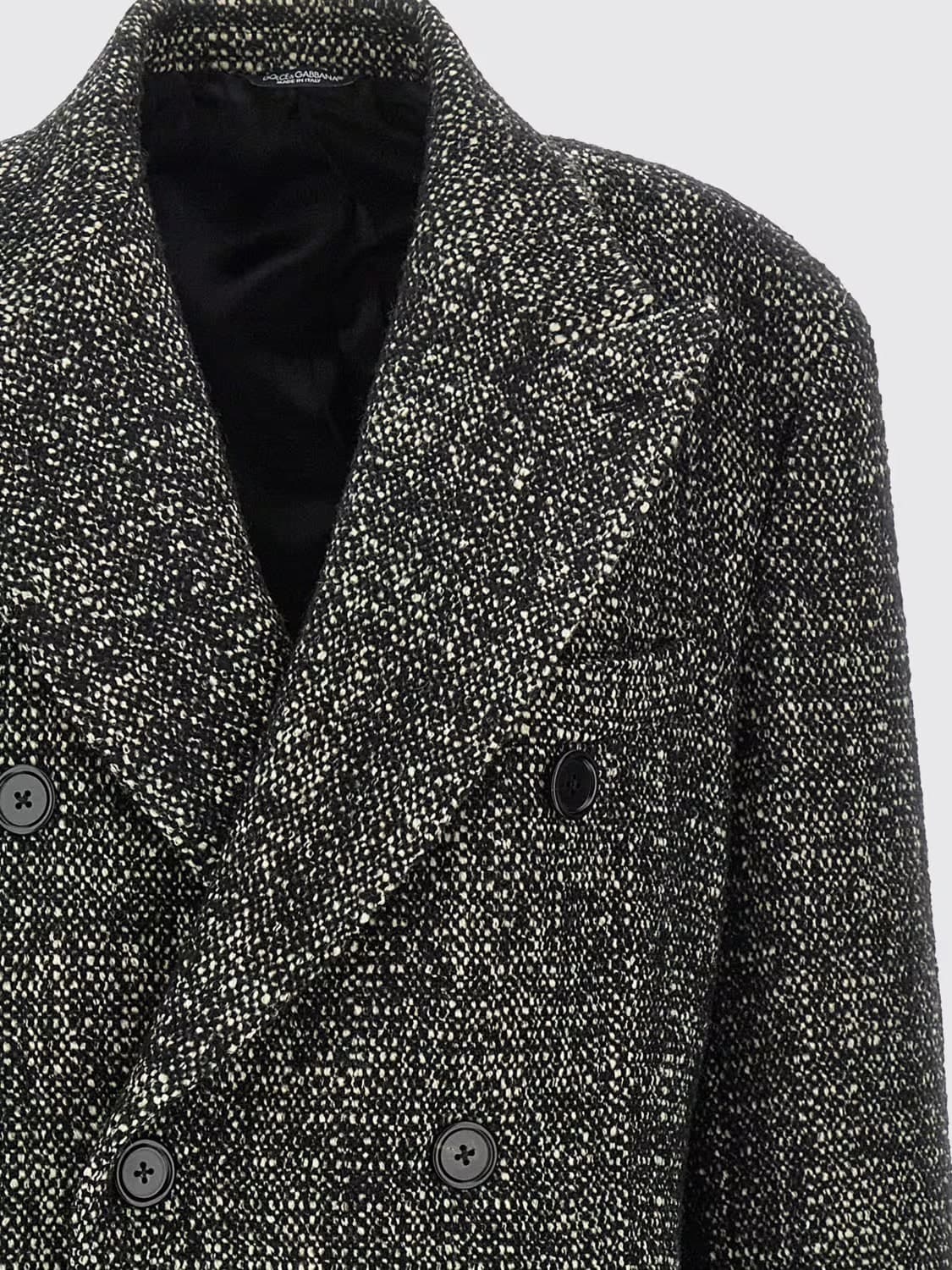 Dolce &amp; Gabbana  Cappotto Uomo Nero e Bianco – G050LTFMZAQ-S8030 - 2