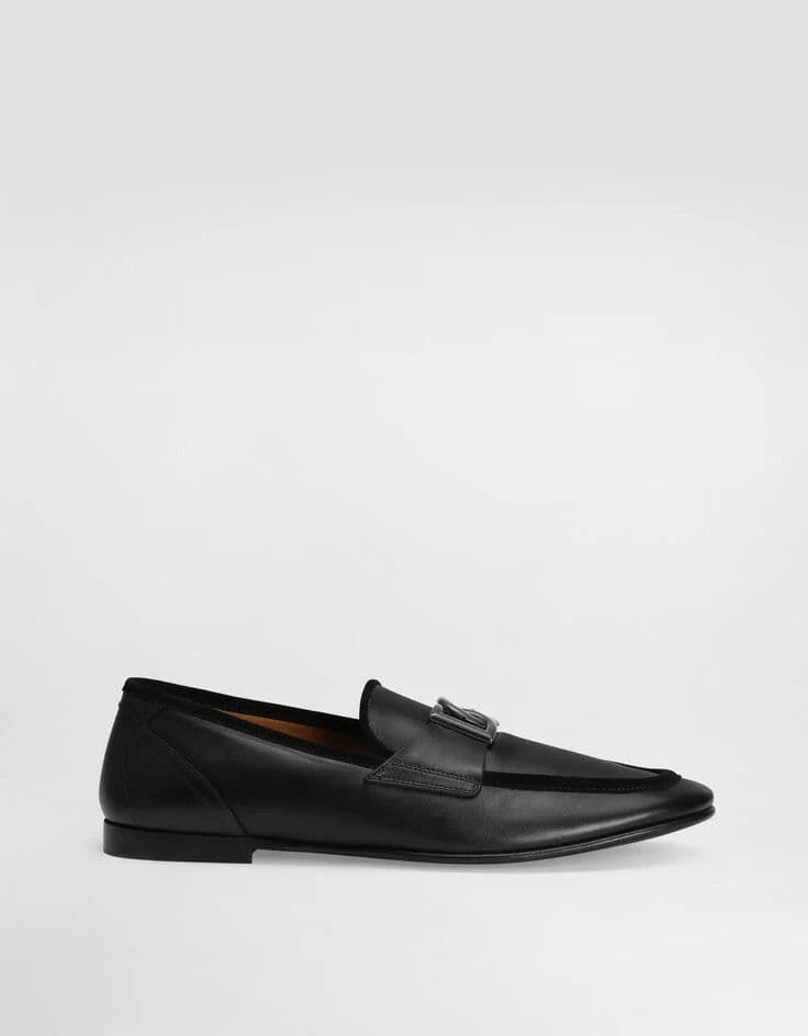 Dolce &amp; Gabbana  Erice Mocassini Uomo Neri in Pelle con Logo DG - 4