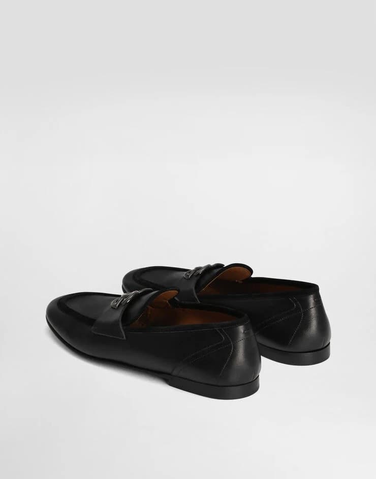 Dolce &amp; Gabbana  Erice Mocassini Uomo Neri in Pelle con Logo DG - 5