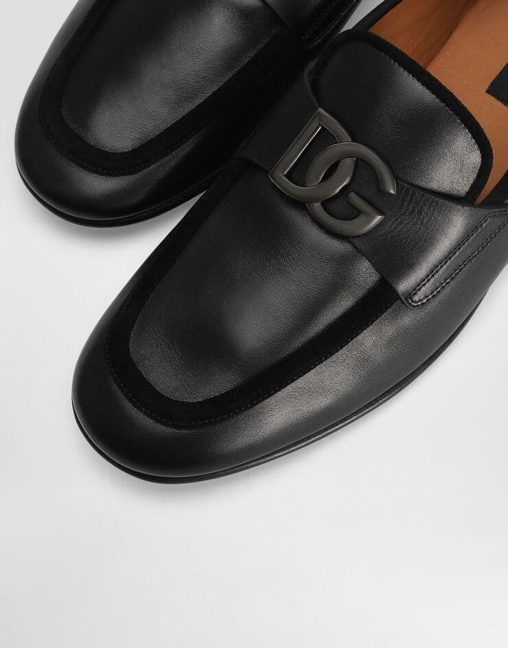 Dolce &amp; Gabbana  Erice Mocassini Uomo Neri in Pelle con Logo DG - 6