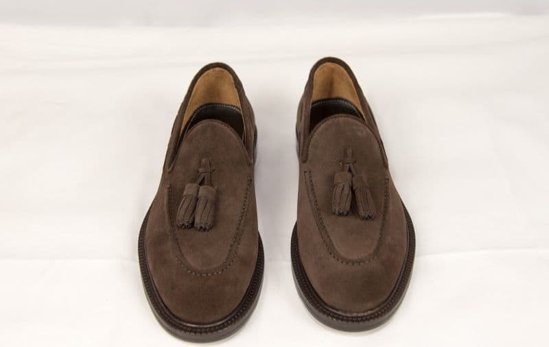 Crisci  Mocassini Uomo in Pelle Scamosciata Mora con Nappine - 3764INTRECCIATO-MORO - 4