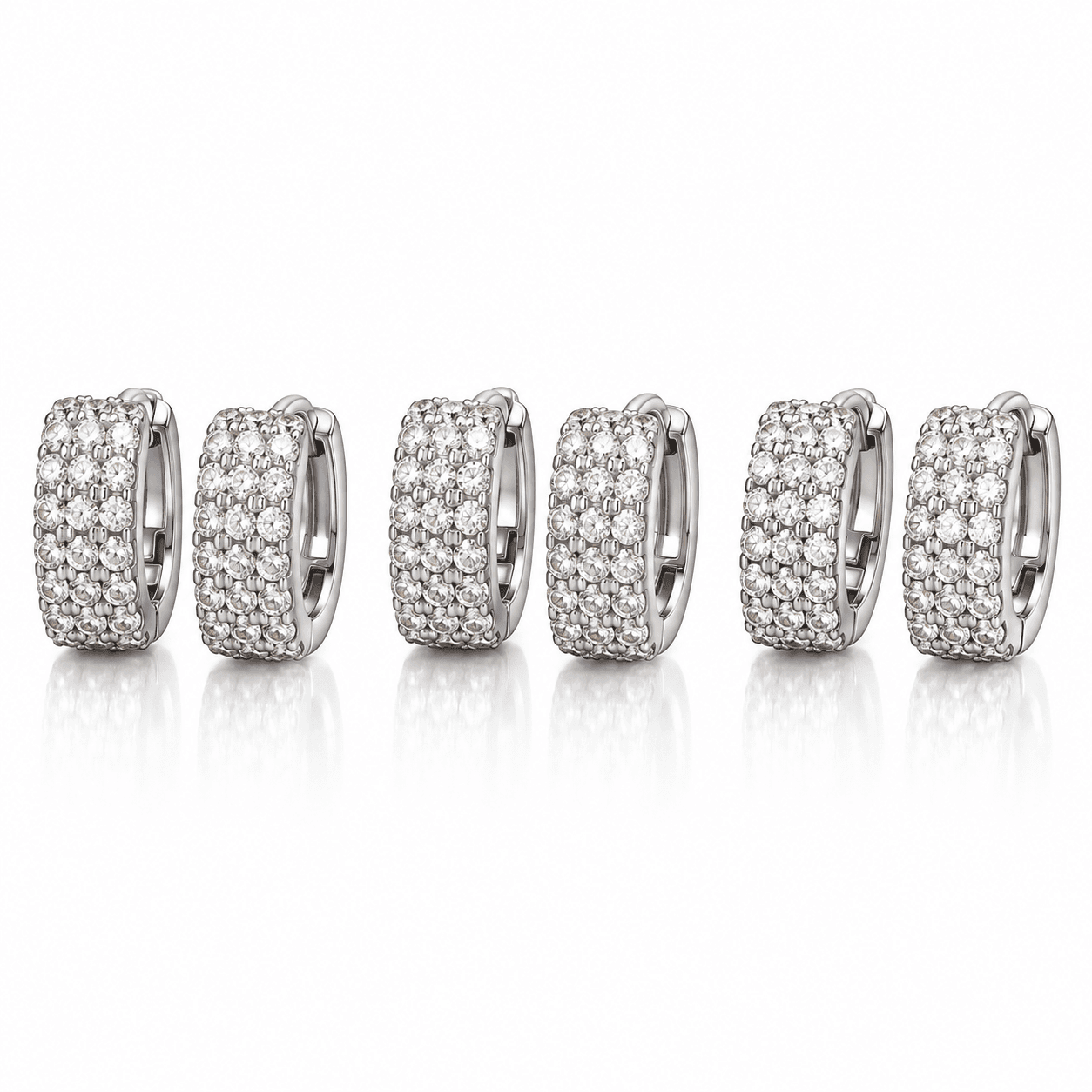 Alba Bijoux – Orecchini Set di Cerchietti Pavé - 2