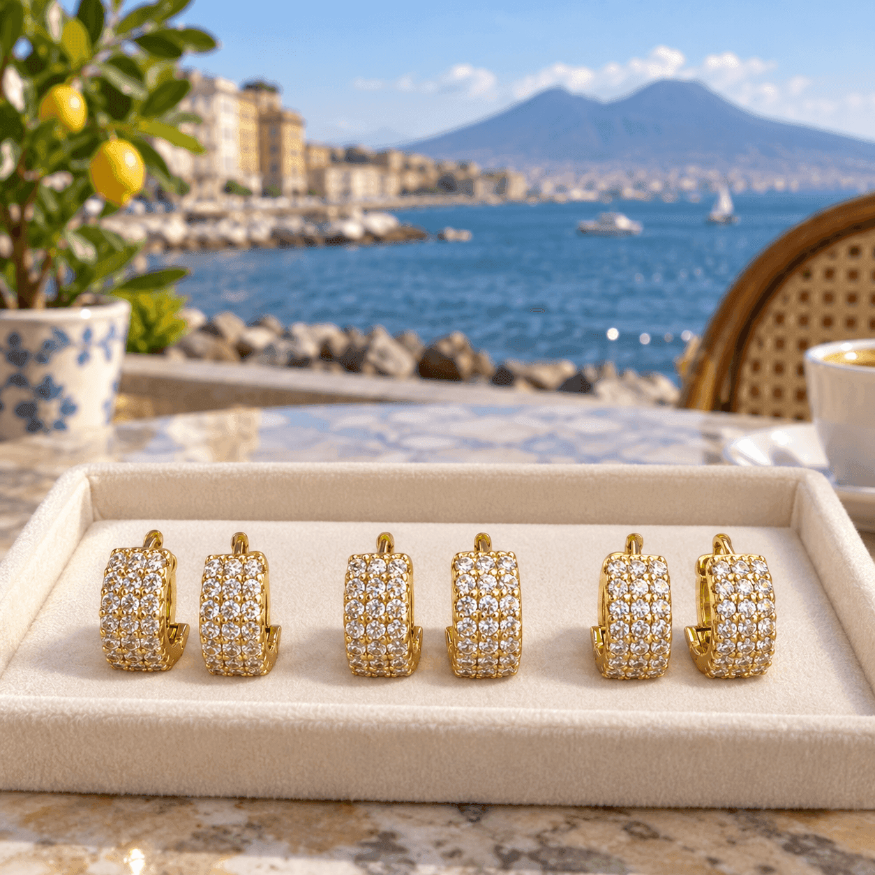 Alba Bijoux – Orecchini Set di Cerchietti Pavé - 5