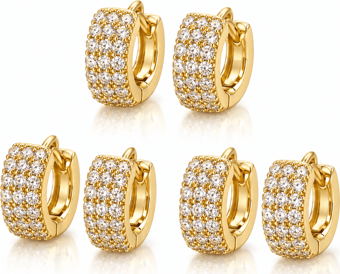 Alba Bijoux – Orecchini Set di Cerchietti Pavé - 7