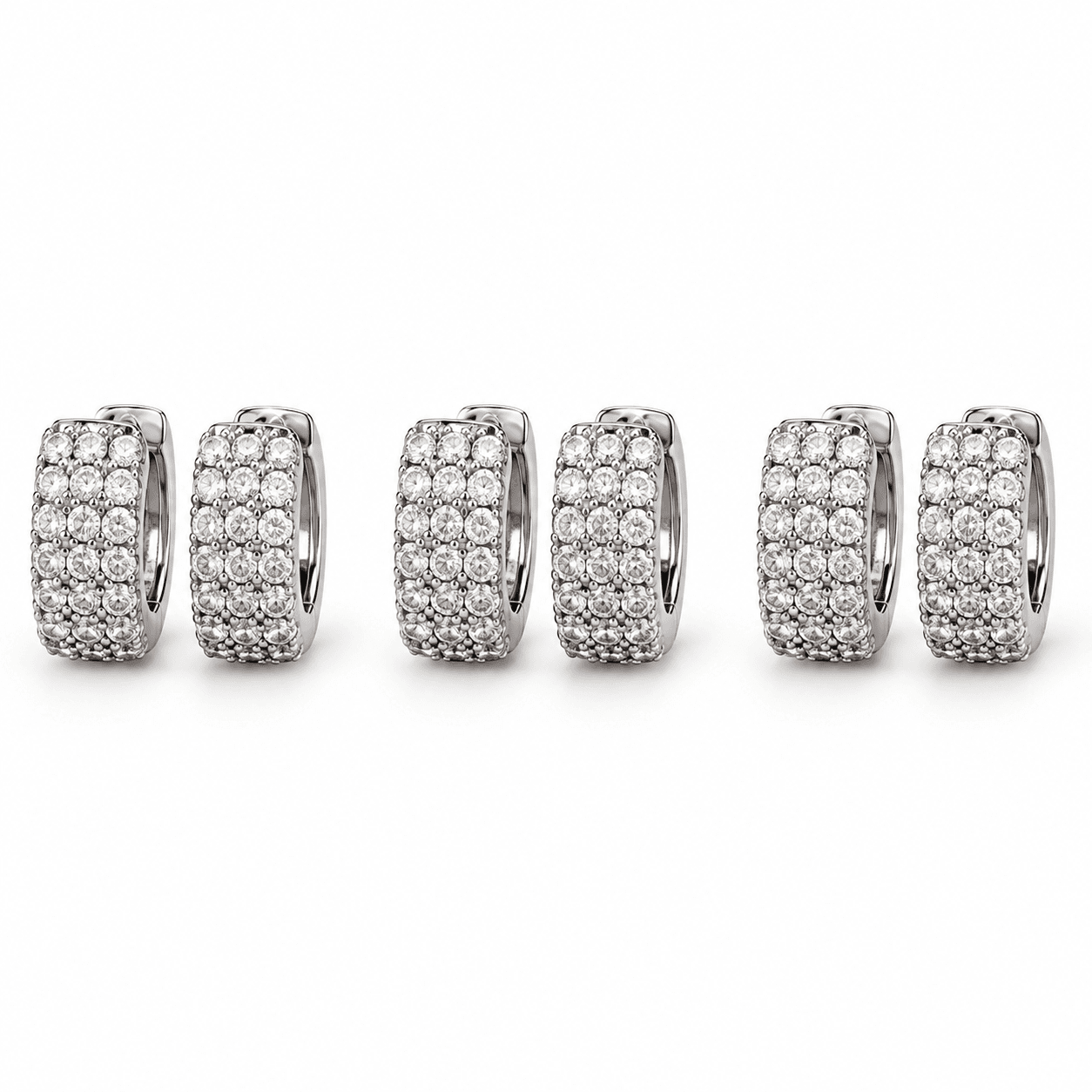 Alba Bijoux – Orecchini Set di Cerchietti Pavé - 8