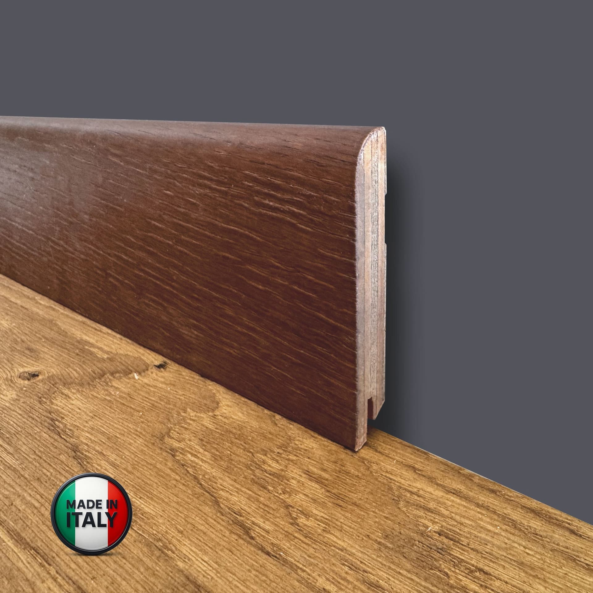 €1,99ml  ** FUORI TUTTO ** Lotti da 45ml di Battiscopa in legno multistrato impiall. ROVERE ANTICATO 82x13mm - 2