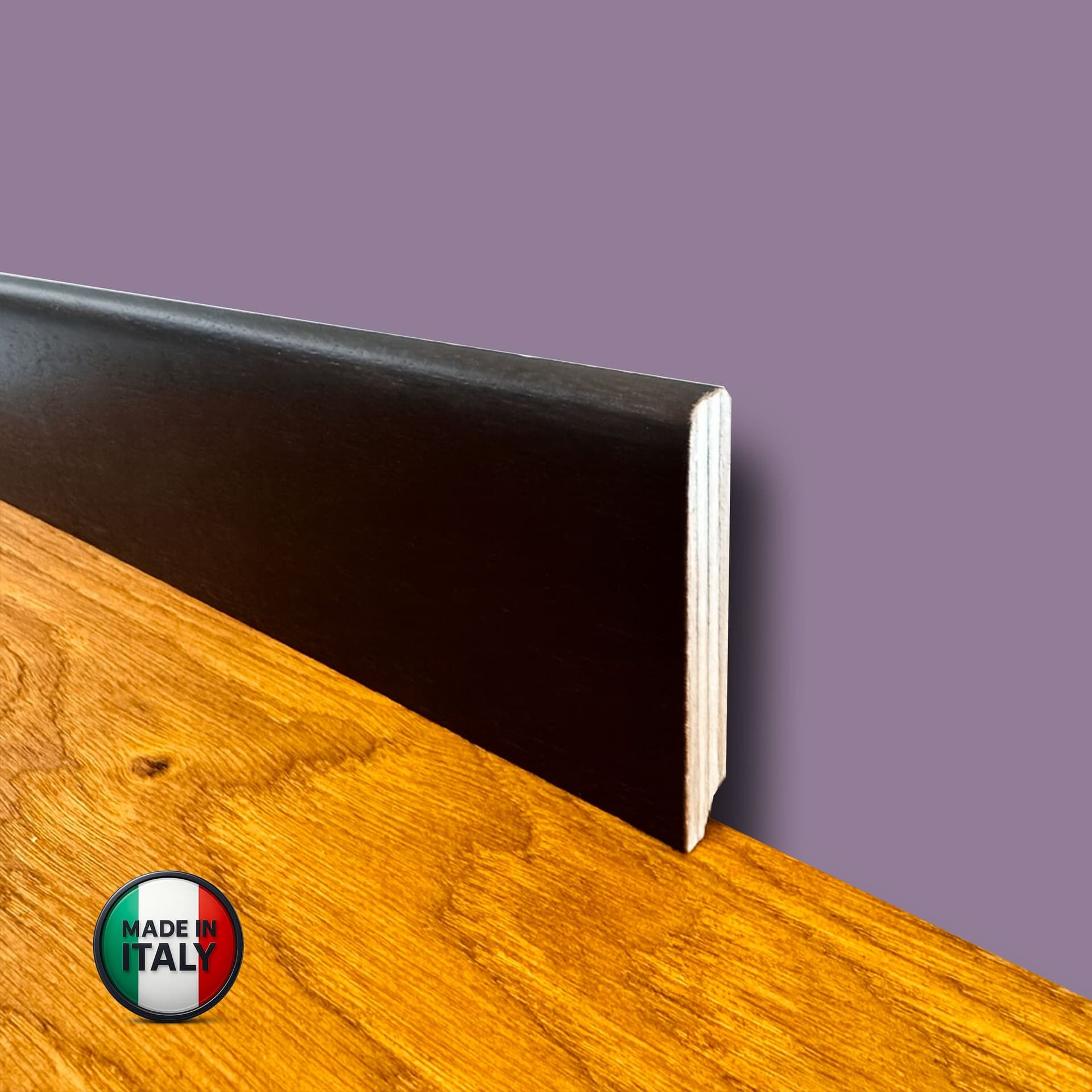 €1,89ml  ** FUORI TUTTO ** Lotti da 45 ml di Battiscopa in legno multistrato impiall. WENGE 82x13mm - 2