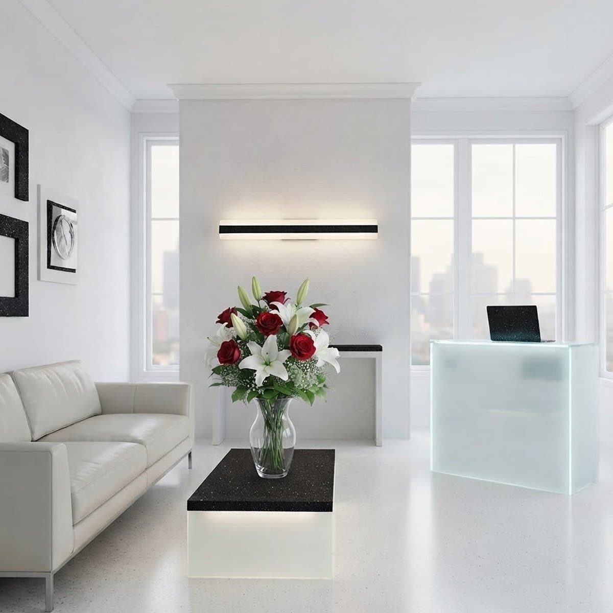 Applique moderna Promoluce DOUP A106 NE LED CCT 3717LM metallo nero e metacrilato biemissione - 2