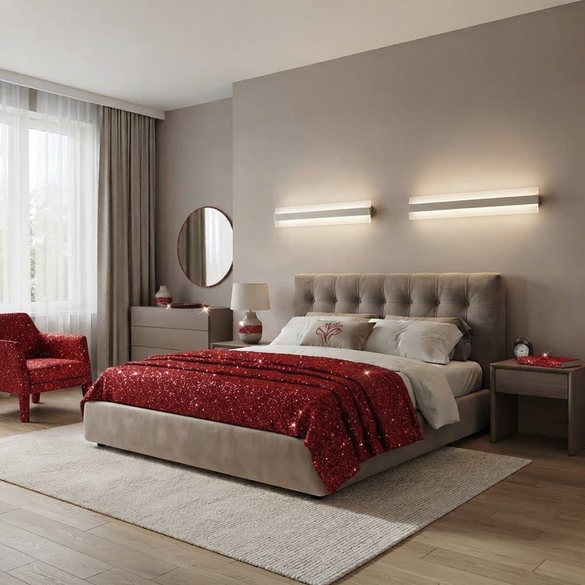Applique moderna Promoluce DOUP A106 TO LED CCT 3717LM metallo tortora e metacrilato biemissione - 2