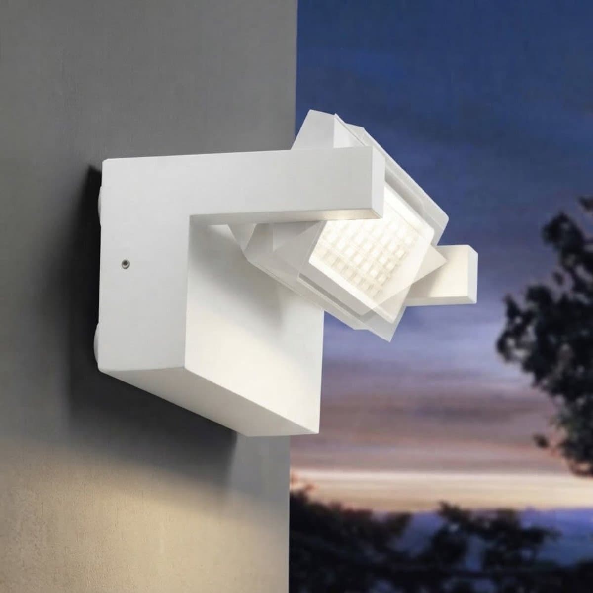 Applique led Promoluce CORNER A20 IP65 CCT orientabile alluminio vetro - 5