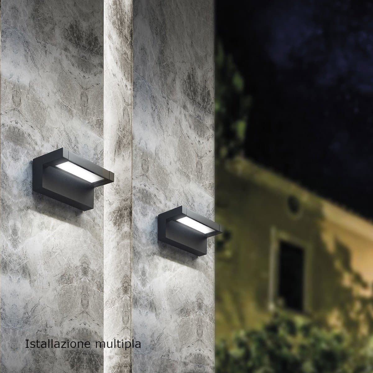 Applique led Promoluce CORNER A20 IP65 CCT orientabile alluminio vetro - 8