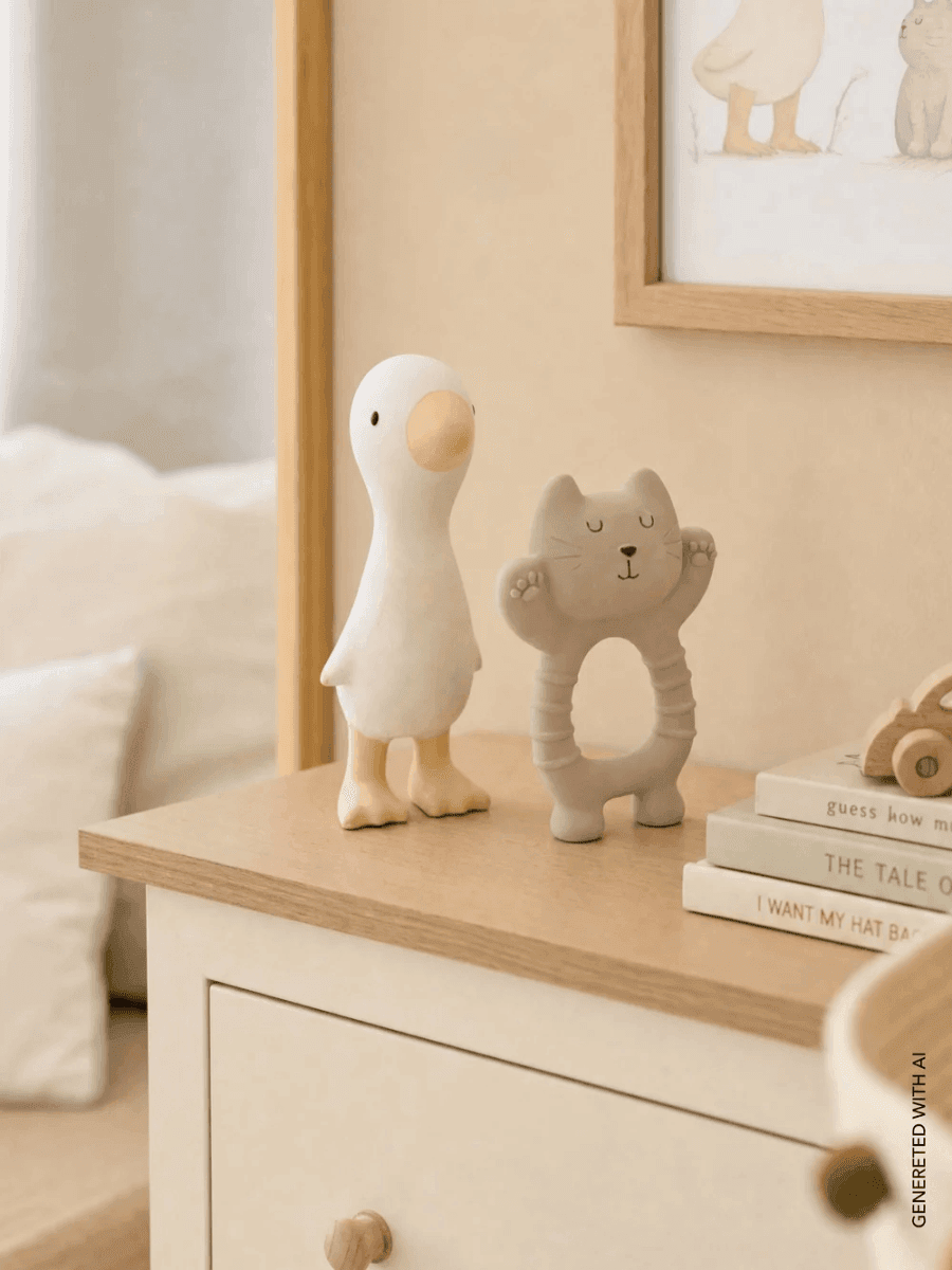 Set in Gomma Naturale Gatto e Papera Bamboom Off White - 2