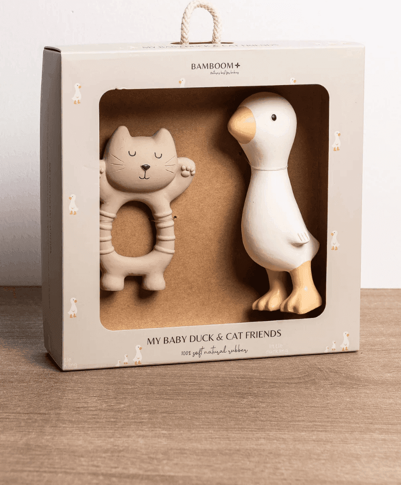 Set in Gomma Naturale Gatto e Papera Bamboom Off White - 3