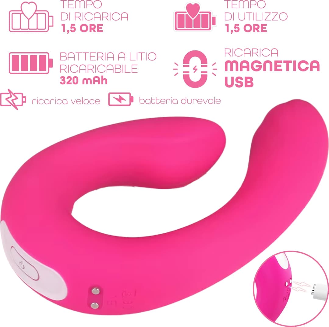 Vibratore Multifunzione Squirt Fuck Sex Toy Donna con Doppia Vibrazione Silicone - 6