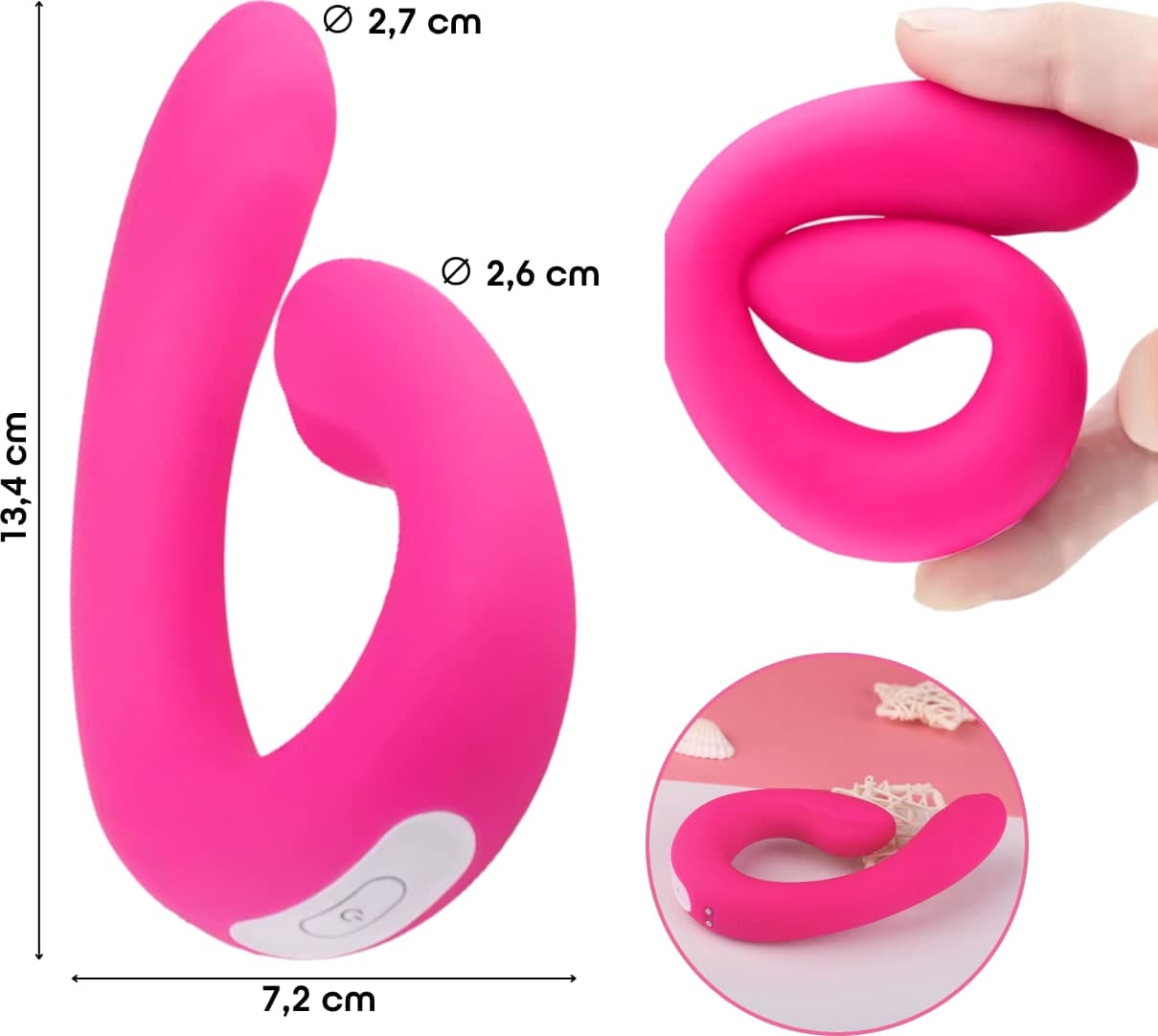 Vibratore Multifunzione Squirt Fuck Sex Toy Donna con Doppia Vibrazione Silicone - 7