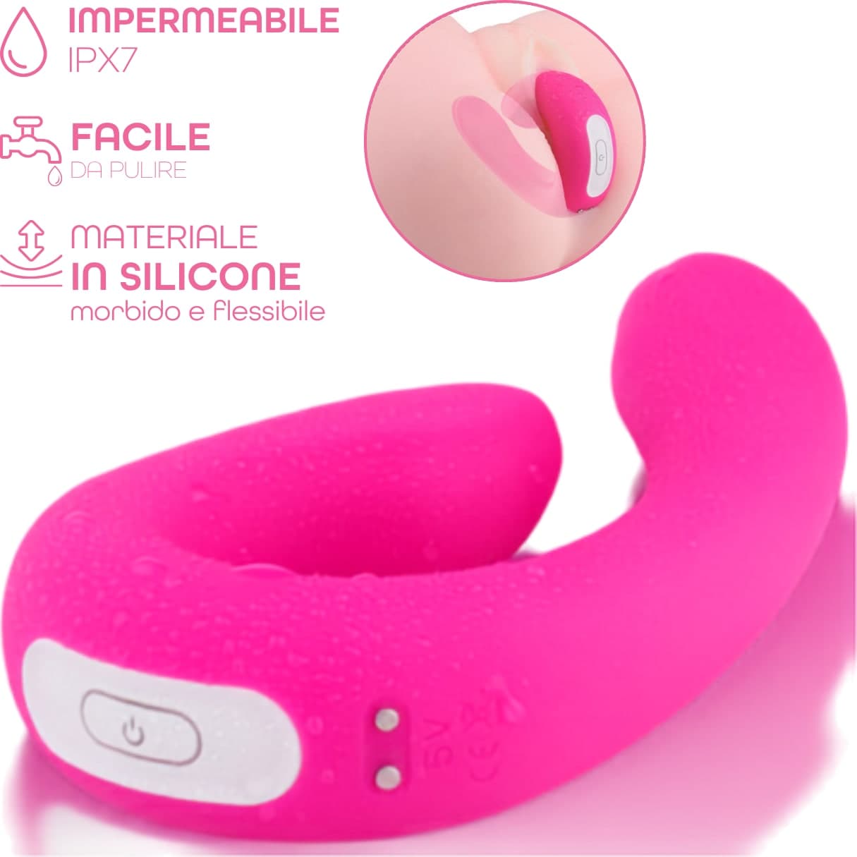 Vibratore Multifunzione Squirt Fuck Sex Toy Donna con Doppia Vibrazione Silicone - 8