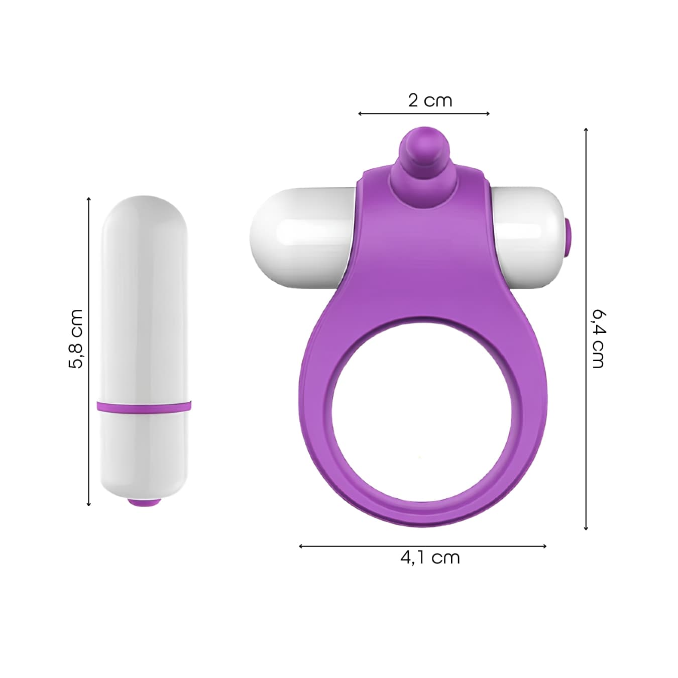 Anello Vibrante per il Pene con Stimolatore Clitorideo 7 Vibrazioni Sex Toy Uomo - 6