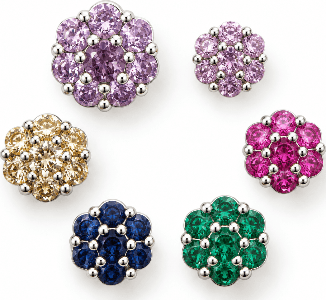 Alba Bijoux –  Orecchini Set Fiore Mix - 3
