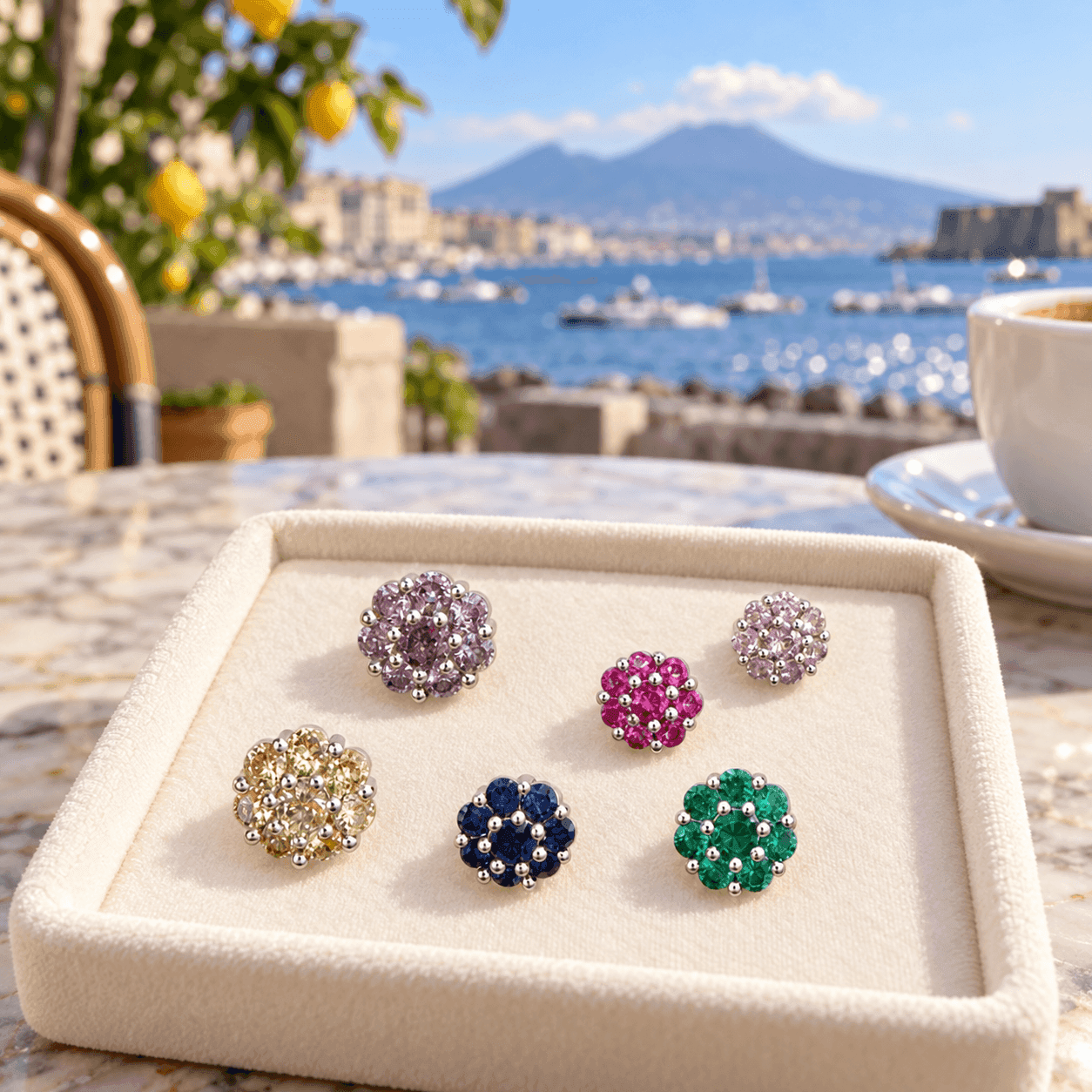 Alba Bijoux –  Orecchini Set Fiore Mix - 4