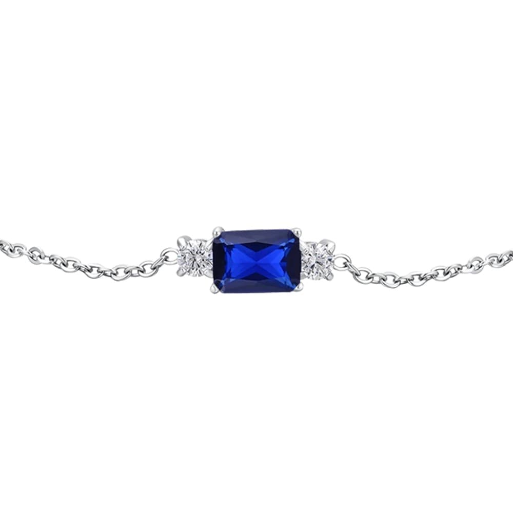LUCA BARRA   -   BRACCIALE DONNA IN ACCIAIO CON ZIRCONI BLU E BIANCHI - 2