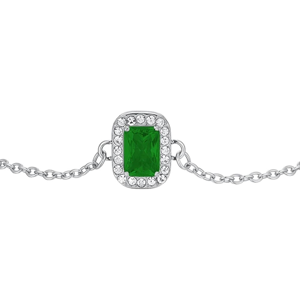 LUCA BARRA   -   BRACCIALE DONNA IN ACCIAIO CRISTALLI E ZIRCONE VERDE - 2