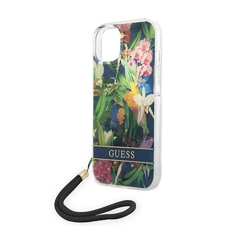 Guess Flower Cord - Case for iPhone 14 (Blue) - 5