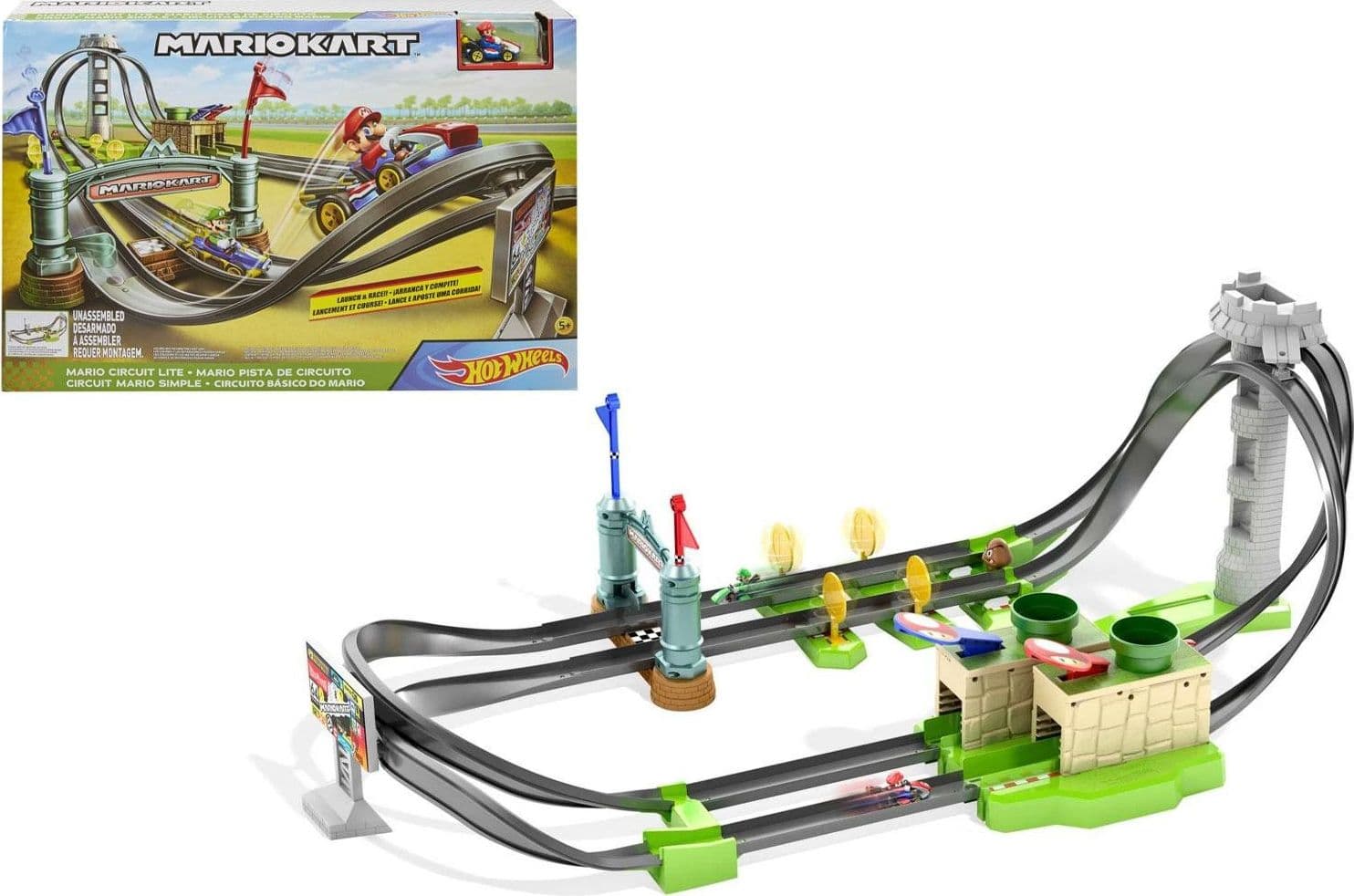 Hot Wheels Mario Kart Pista con personaggio