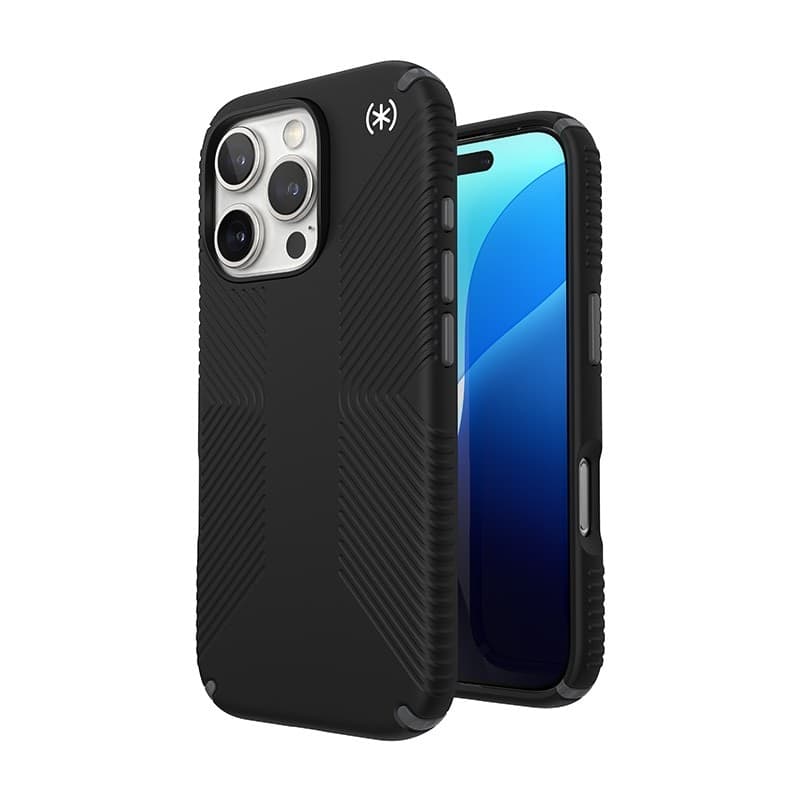 Speck Presidio2 Grip - Custodia per iPhone 16 Pro (Nero / Grigio Ardesia / Bianco) - 11
