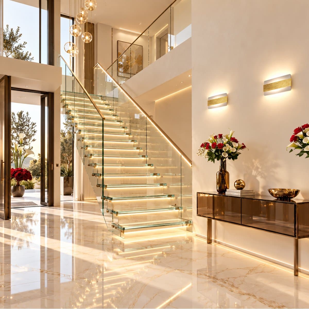 Applique classico Promoluce DOUP A26 GF LED CCT 805LM metallo decorato foglia oro biemissione - 2