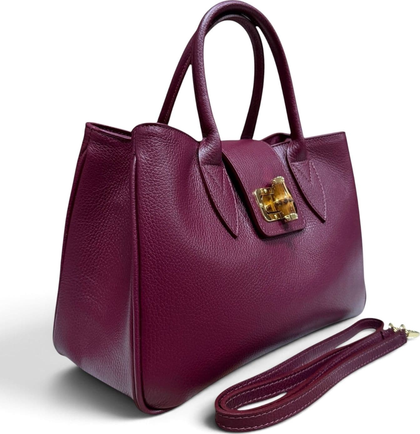 Modarno Borsa donna a mano Ginevra in vera pelle 35x18x24 cm - 3