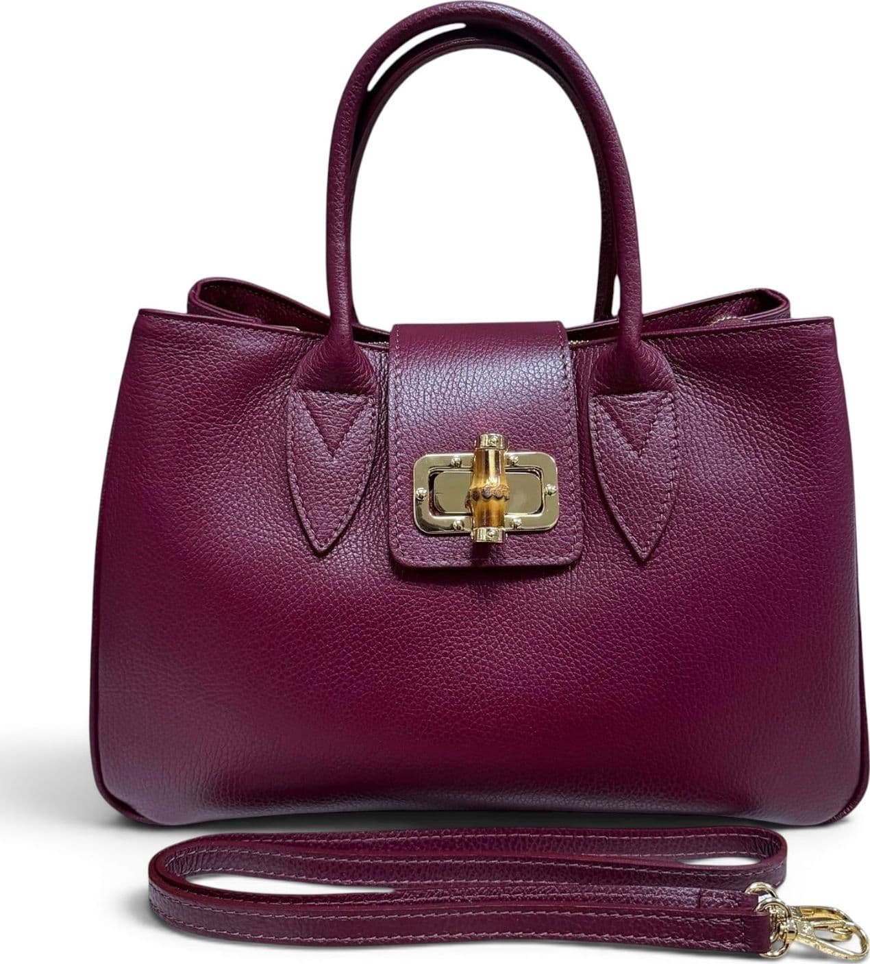 Modarno Borsa donna a mano Ginevra in vera pelle 35x18x24 cm - 5