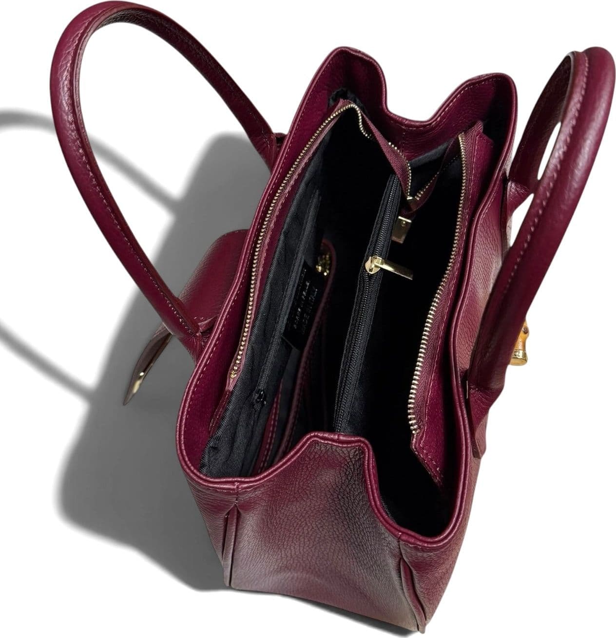 Modarno Borsa donna a mano Ginevra in vera pelle 35x18x24 cm - 6