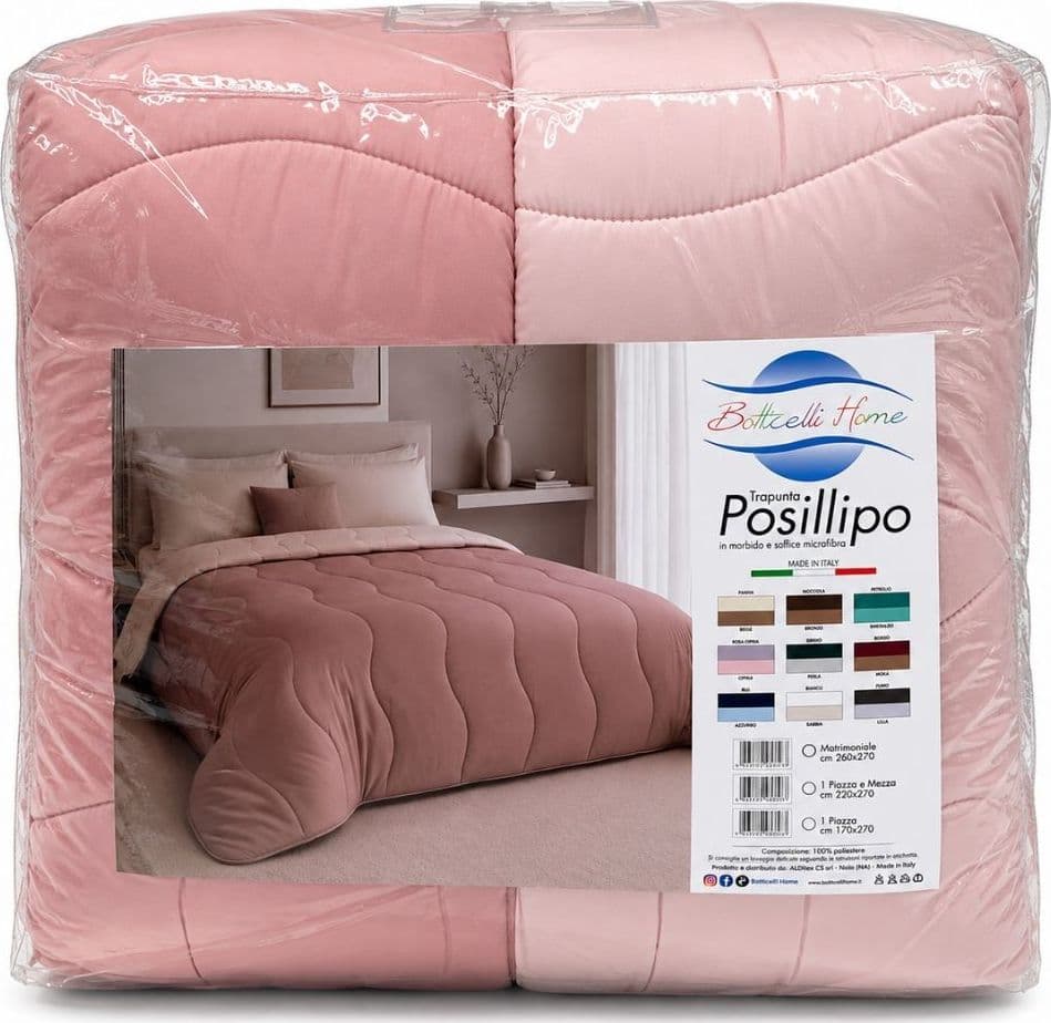 Trapunta Matrimoniale Invernale in Microfibra Double Face Posillipo Botticelli Home - 16