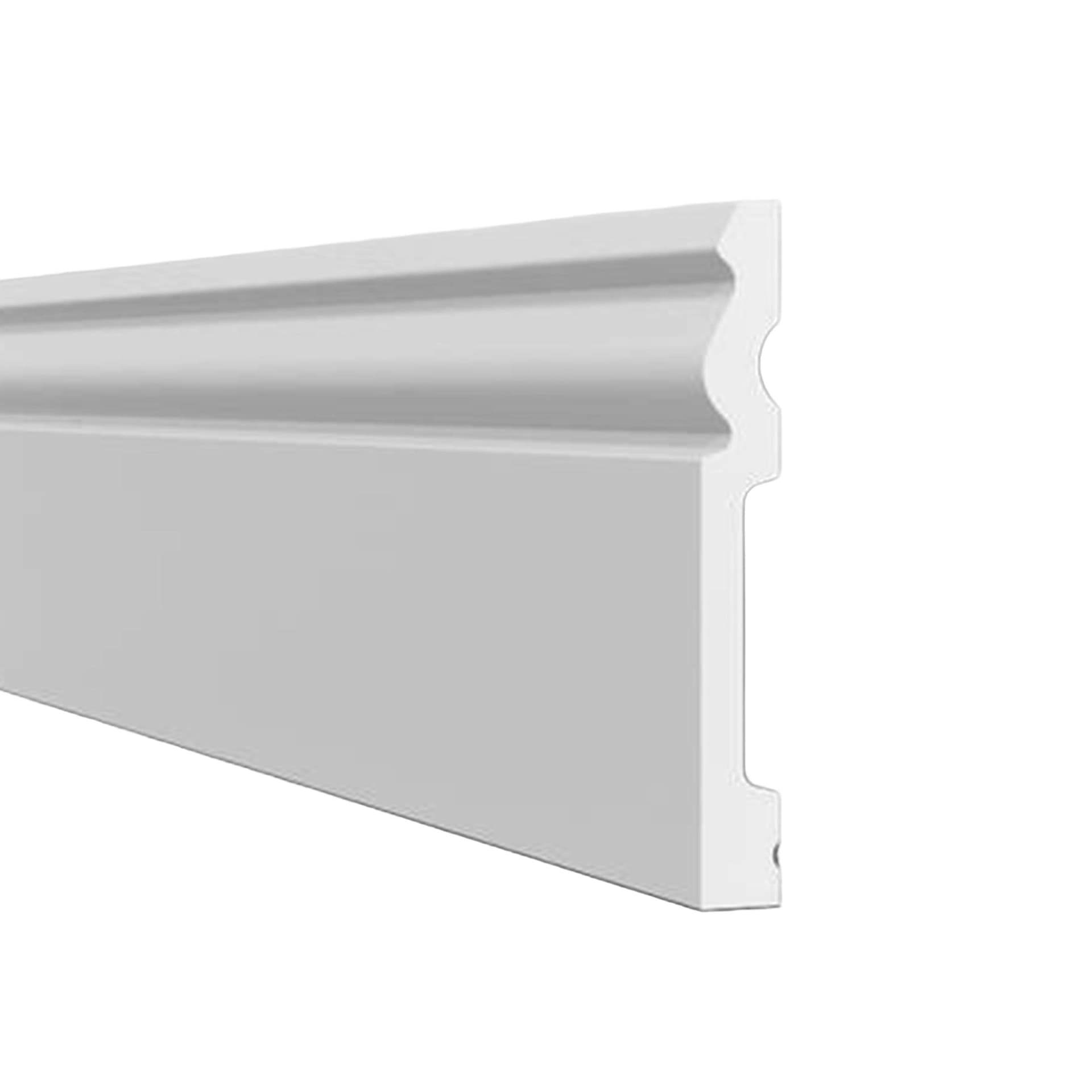 Battiscopa RESISTO in polimeri extracompatti mod. DUCALE Bianco mis. 120x15mm (prezzo al metro) - 4