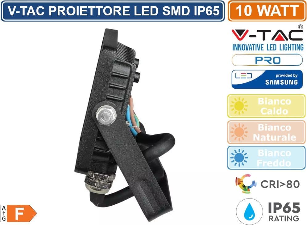 V-TAC PRO VT-10 FARO LED SMD 10W ULTRASOTTILE CHIP SAMSUNG DA ESTERNO COLORE NERO - SKU 424 / 425 / 426 - 5
