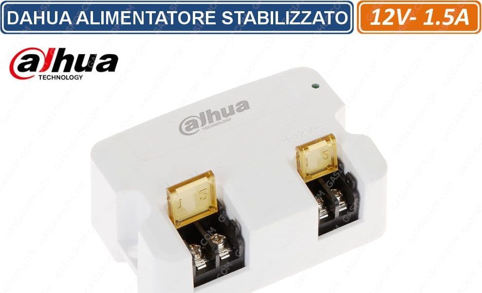DAHUA PFM320D-015 ALIMENTATORE STABILIZZATO CON MORSETTI A VITE D C12V 1.5A 18W PER ILLUMINAZIONE E TVCC - 2