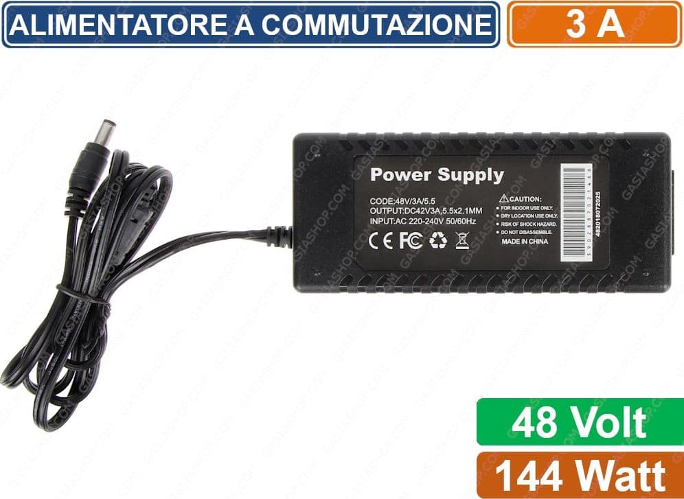 ALIMENTATORE A COMMUTAZIONE 48V 3A PER DISPOSITIVI POE RICAMBIO SWITCH - 2