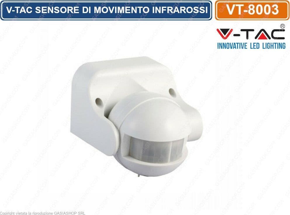 V-TAC VT-8003 SENSORE DI MOVIMENTO A INFRAROSSI PER LAMPADE LED - SKU 4967 - 2