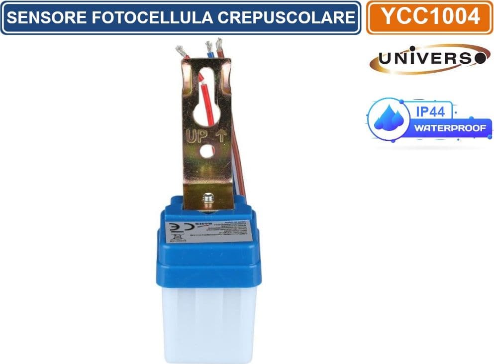 UNIVERSO YCC1004  SENSORE FOTOCELLULA CREPUSCOLARE IP44 PER LAMPADINE - 2