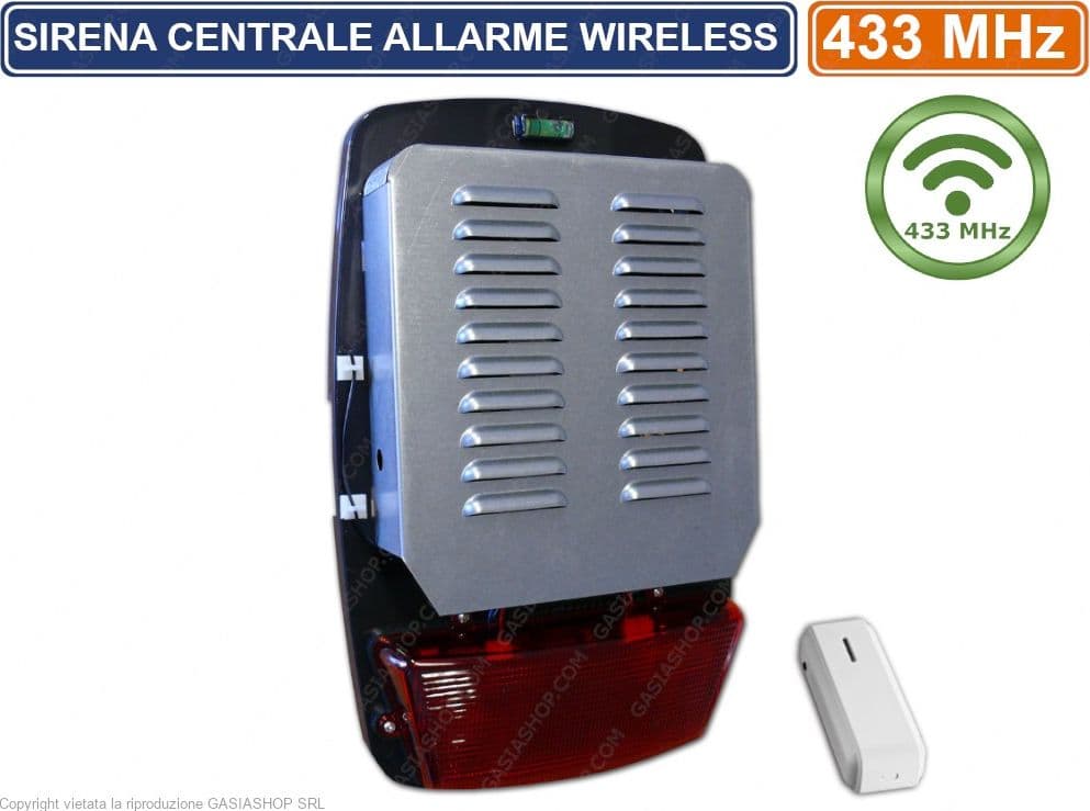 SIRENA DI ALLARME WIRELESS SC-600 W 120DB CON STATO IMPIANTO ANTI-JAMMER TAMPER DOPPIO ALTOPARLANTE LED E BATTERIA TAMPONE - 2