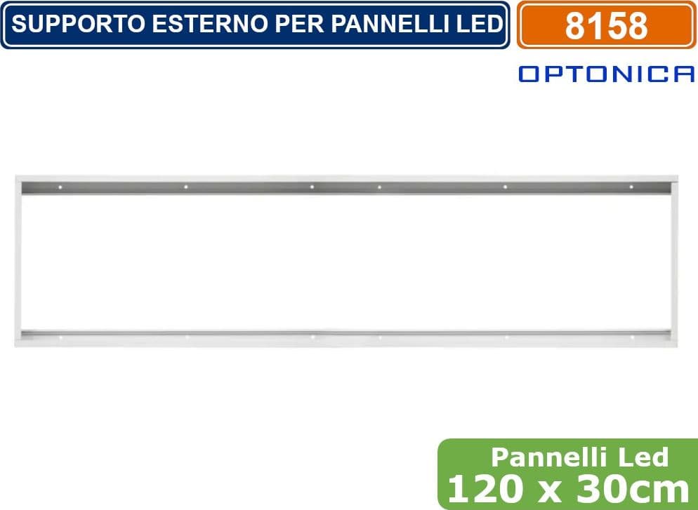 SUPPORTO IN METALLO CON CLIP PER MONTAGGIO ESTERNO PANNELLI LED 120X30 - SKU 8158 - 2