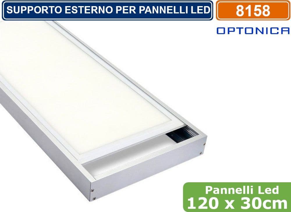 SUPPORTO IN METALLO CON CLIP PER MONTAGGIO ESTERNO PANNELLI LED 120X30 - SKU 8158 - 3