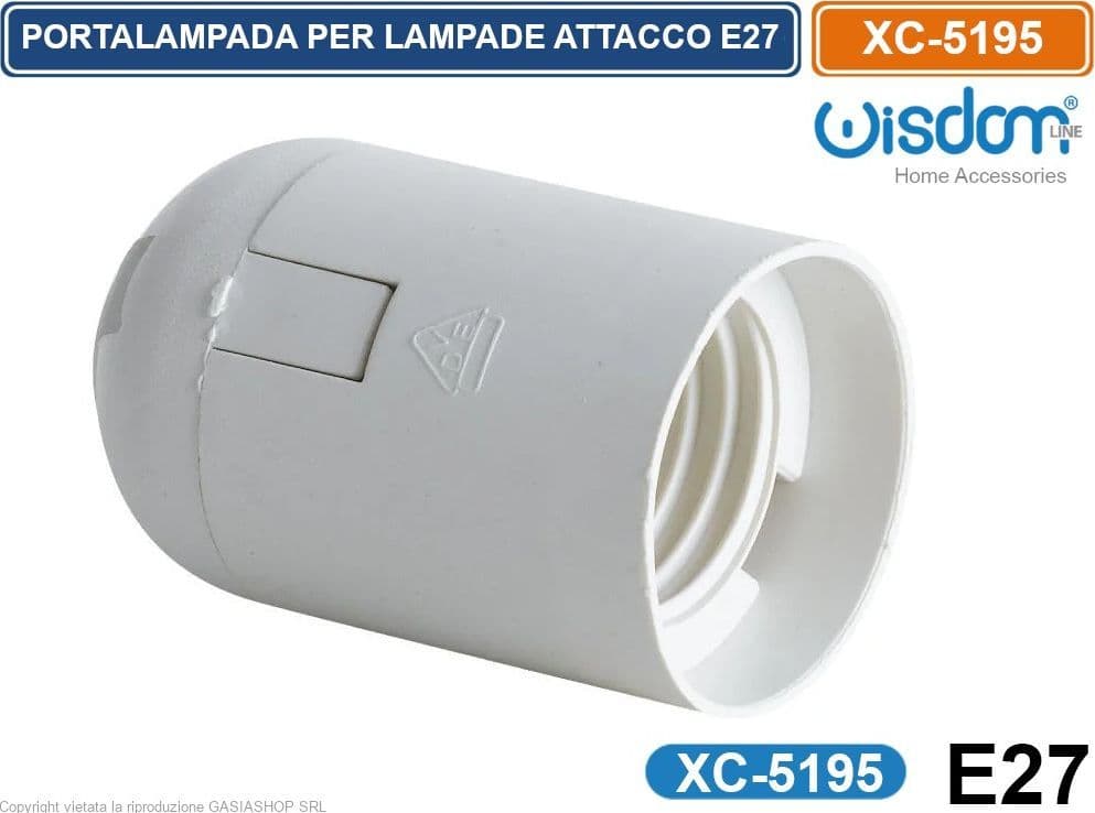 PORTALAMPADA IN PLASTICA PER LAMPADINE ATTACCO E27 - XC-5195 - 2